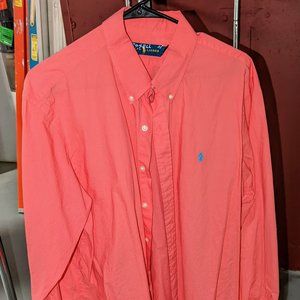 Men's Coral Ralph Lauren Button Down Shirt